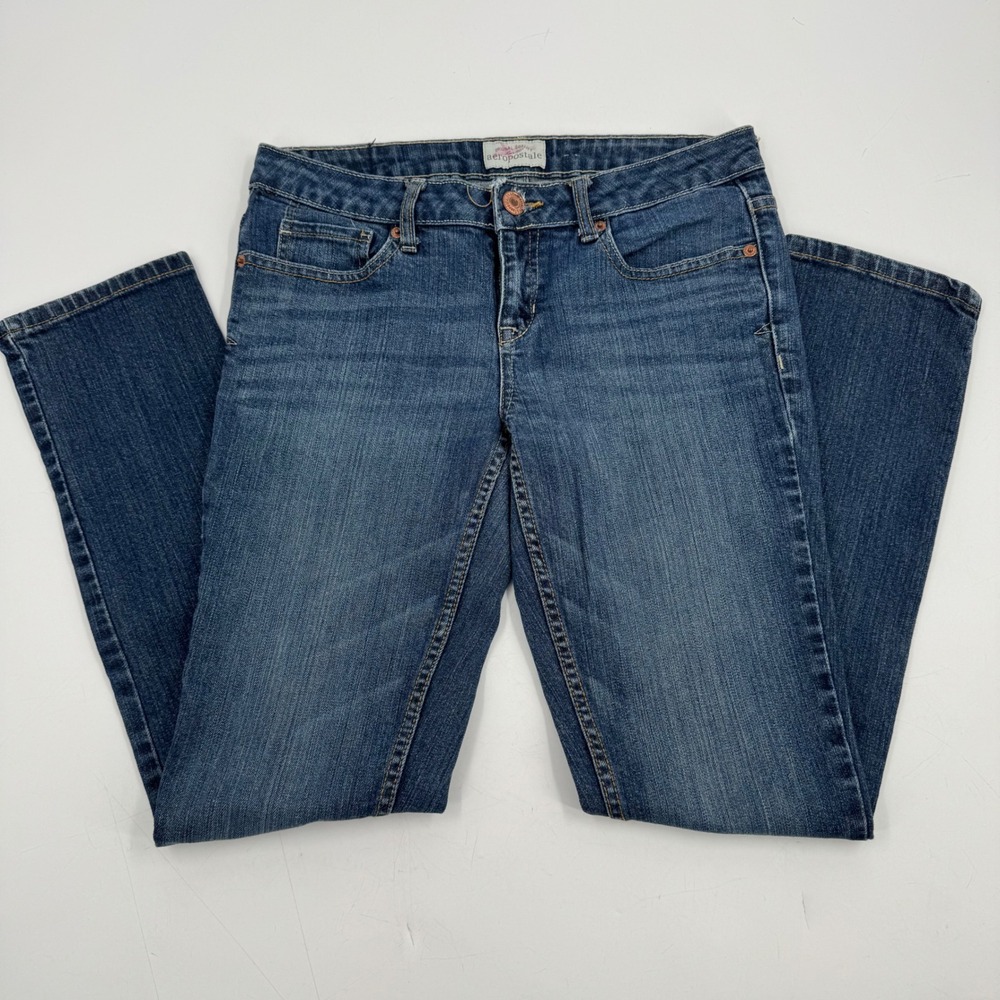 Aeropostale Bayla Skinny‎ Jeans Blue Wash Denim Womens Sz 5/6 Short Court